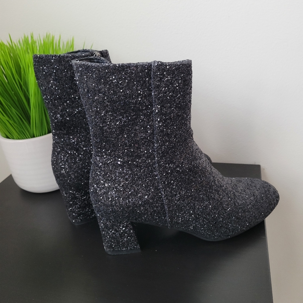 Sparkling Black Ankle Boots